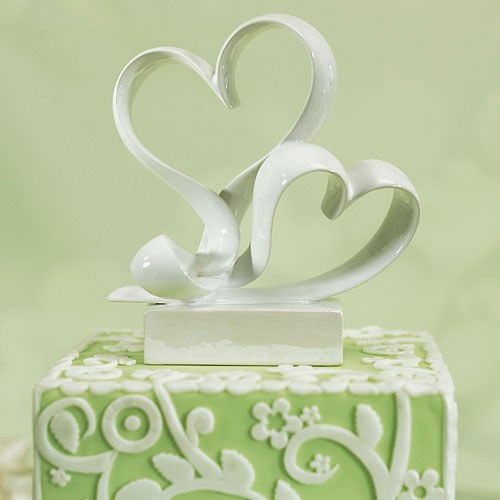 Thumbnail: "Love Link" Stylized Heart Cake Topper
