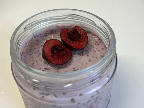 Overnight Oats με Κεφίρ, Κεράσια & Chia