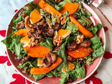 Χριστουγεννιάτικη σαλάτα με κολοκύθα και κάστανα! 🥗🌰🎃🎄