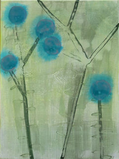 Eva Schnitzer, ausblühendes Blau, Acryl auf Nessel, 2018, 40x30.jpeg