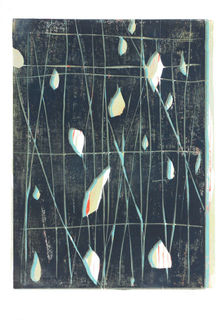 Tiefenlicht, Holzschnitt Unikat, 2020, 50x35, Eva Schnitzer