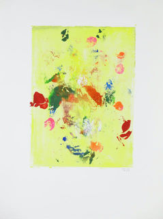 Eva Schnitz, Tupfblüten, Monotypie, 2023 42x30