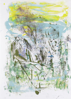 Eva Schnitzer, Wasserjungfern, Monotypie, 2020, 70x50