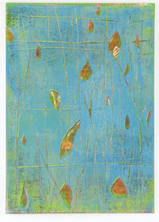 Eva Schnitzer, smyrnablau, Holzschnitt Unikat, 2020, 50x35