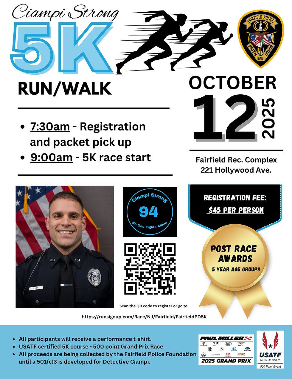 5K Run/Walk to Honor Detective Ciampi- 10/12/2025