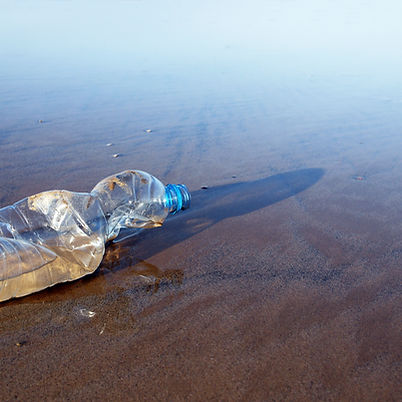 ビーチで使われていたプラスチックボトル