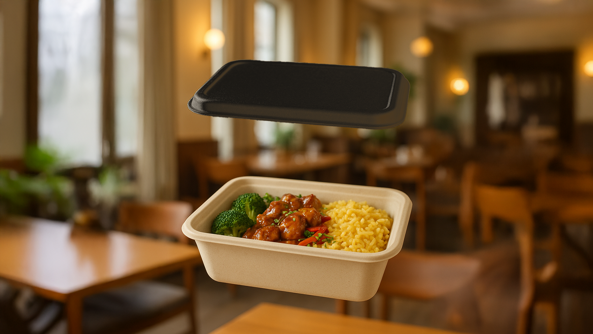 Recipiente Rectangular (con tapa) 32oz