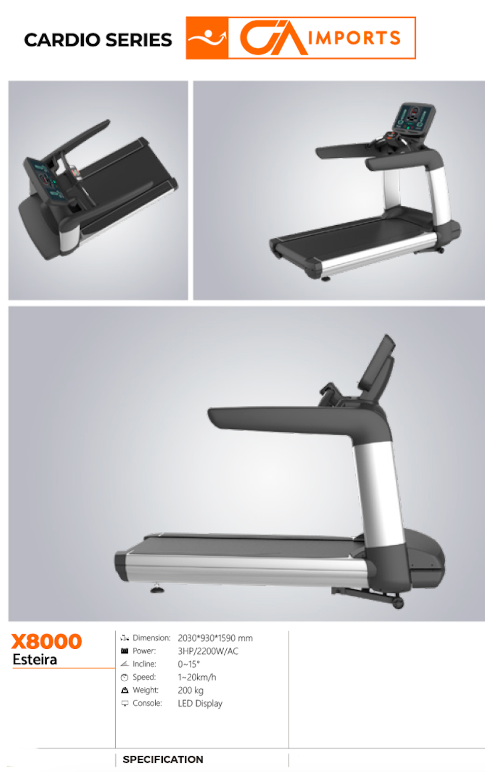 CARDIO X8000 Esteira