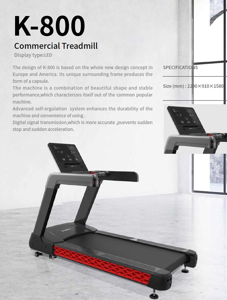 COMMERCIAL TREADMILL K-800