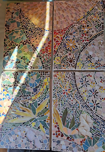Mid Summer Whimsy - four panel mosaic