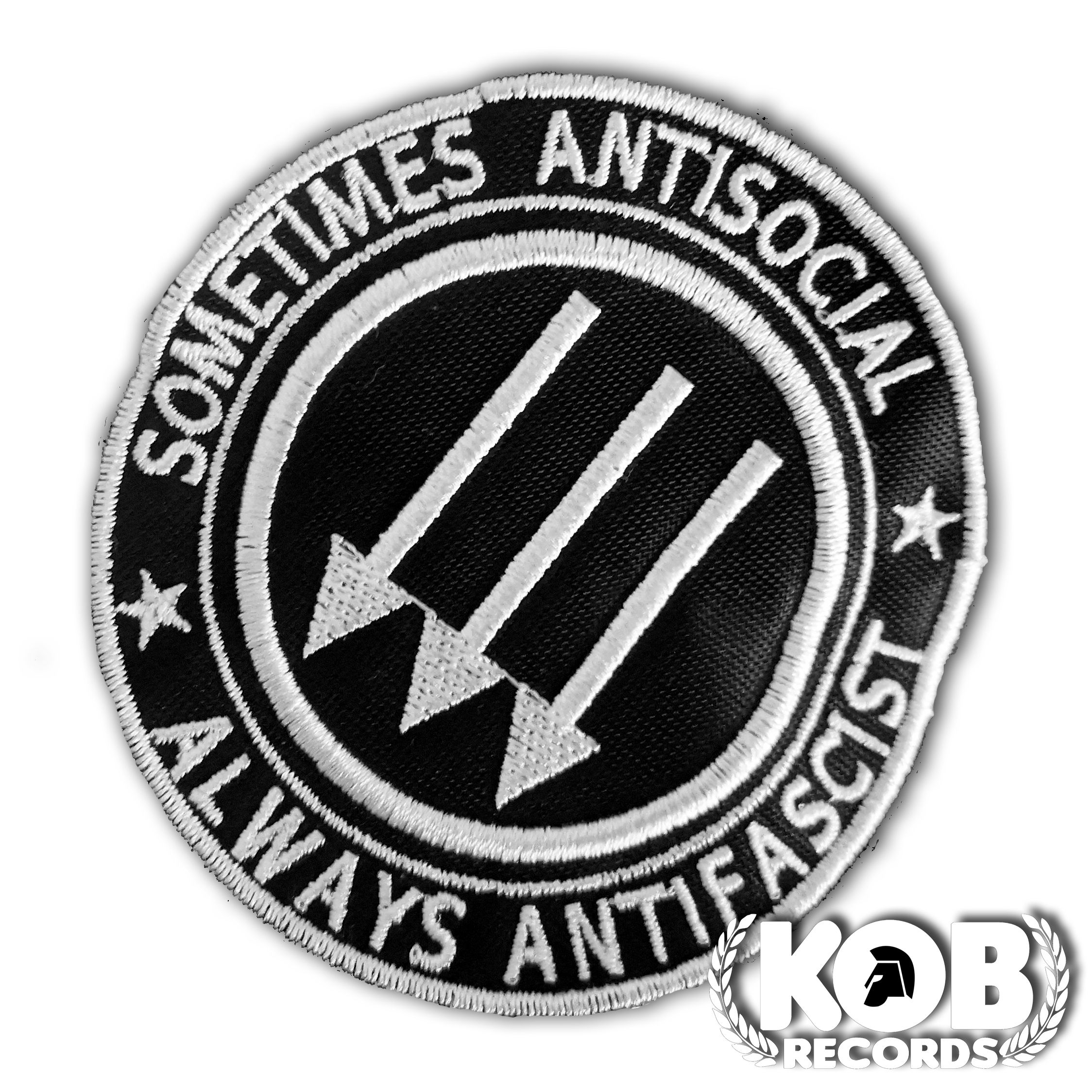 SOMETIMES ANTISOCIAL, ALWAYS ANTIFASCIST Patch / Toppa