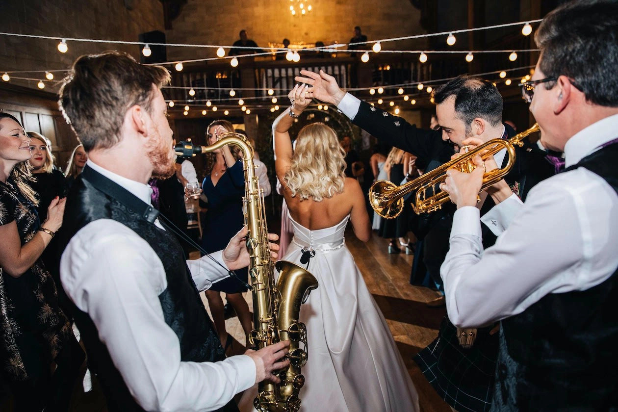 a live band at a wedding