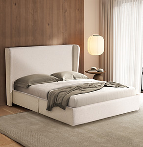 CONJUNTO LUME Cama e cabeceira estofada