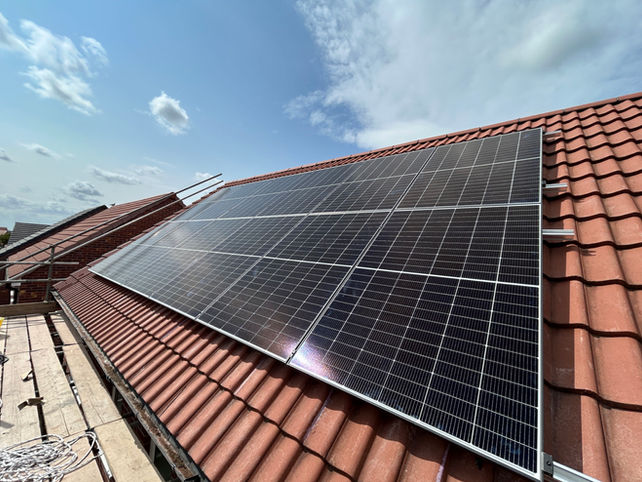 Solar panels installed.