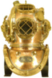 Steelhead antique diving helmet display stand front