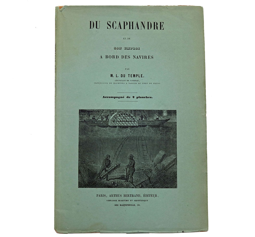1861 French Cabirol Diving Manual - Diving Helmet & Use On Board Ships