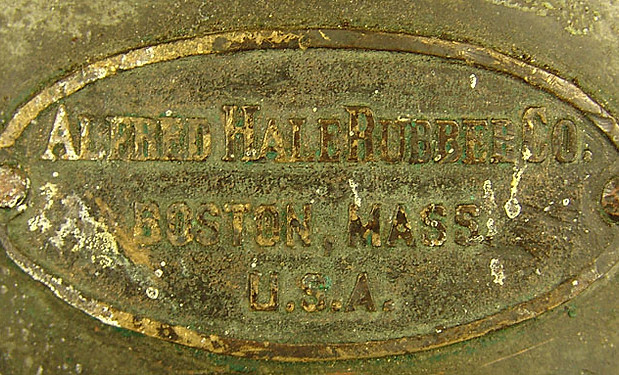 Alfred Hale Rubber Co ID brass helmet plate
