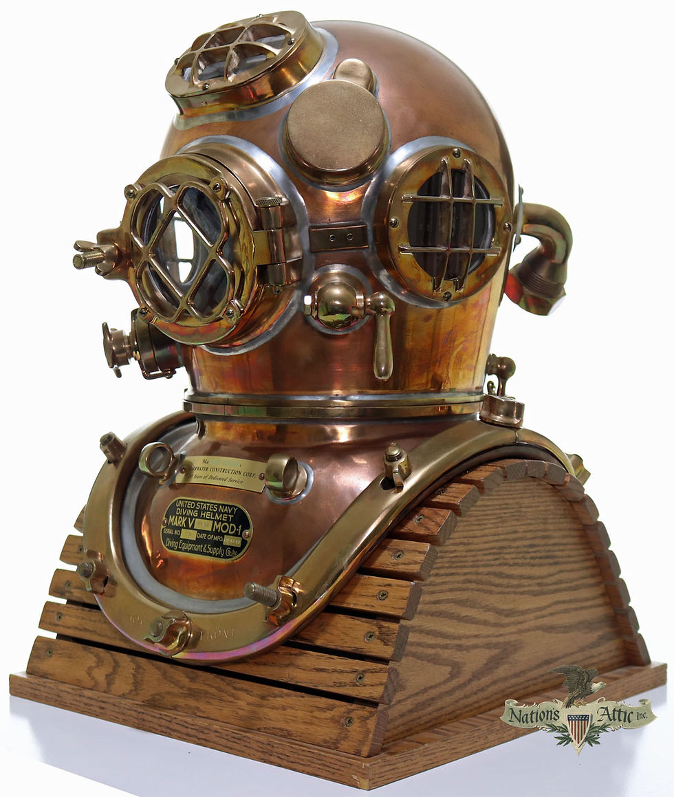Thumbnail: Like New US Navy DESCO Mark V Diving Helmet + More!