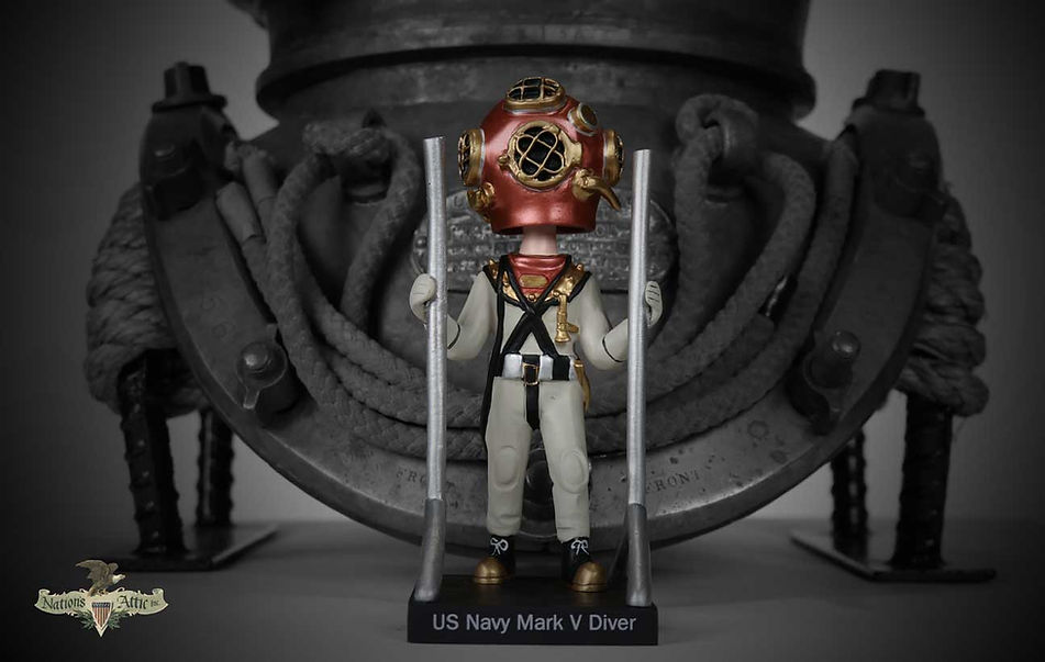 US Navy Mark V diver bobblehead with full size helmet