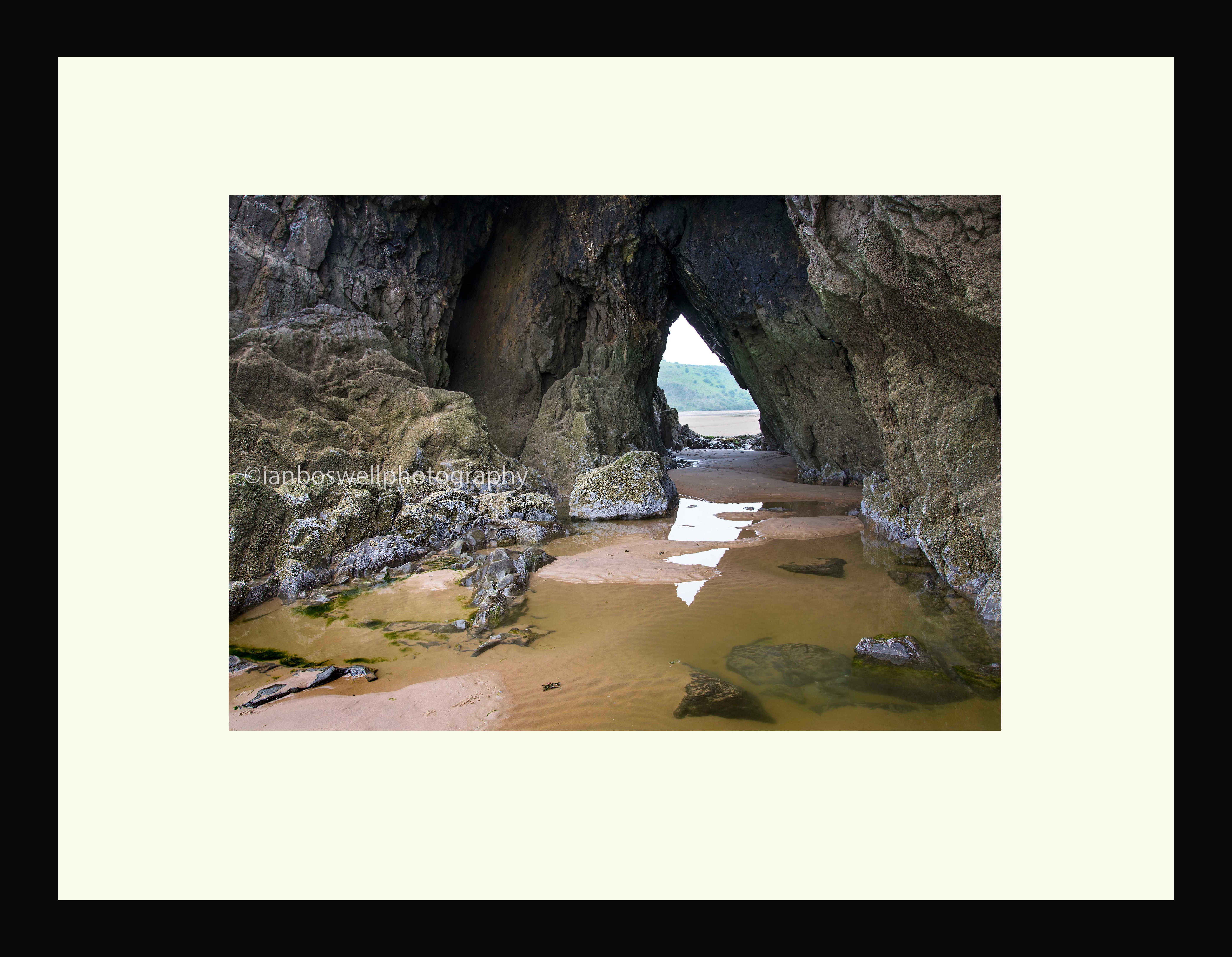 cave, three cliffs bay, the gower (framed)
