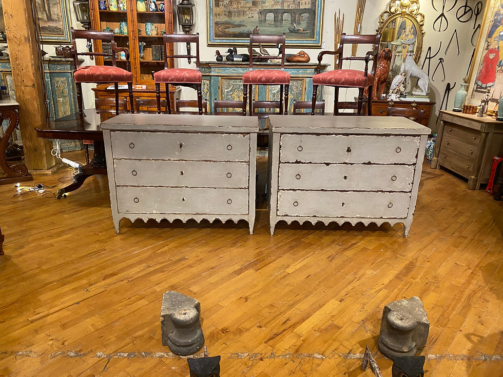 Thumbnail: Pair of Painted Late 19th Century Portuguese Chests of Drawers