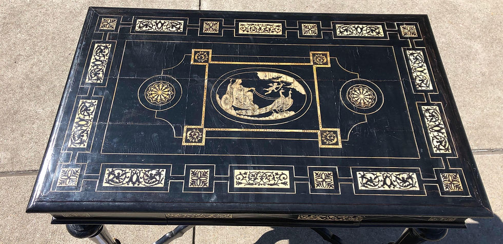 Thumbnail: 19th Century Italian Neoclassical Ebonized and Inlaid Table