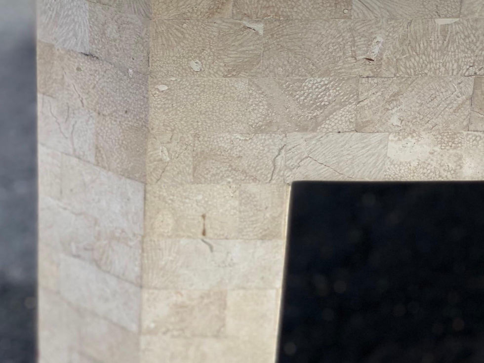 Thumbnail: Brass Inlaid Tessellated Marble or Stone Coffee Table
