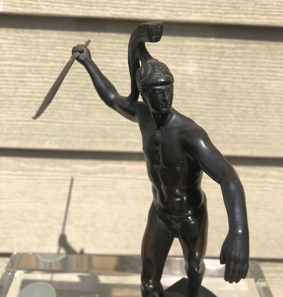 Thumbnail: 19th Century Grand Tour Bronze and Marble Roman Soldier