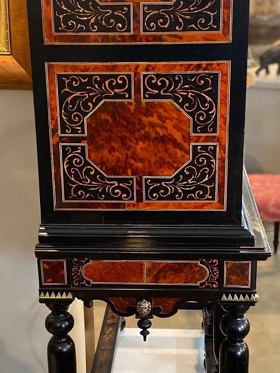 Thumbnail: Incredible 19th Century Continental Tortoiseshell and Silver Collectors Cabinet