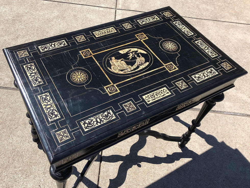 Thumbnail: 19th Century Italian Neoclassical Ebonized and Inlaid Table