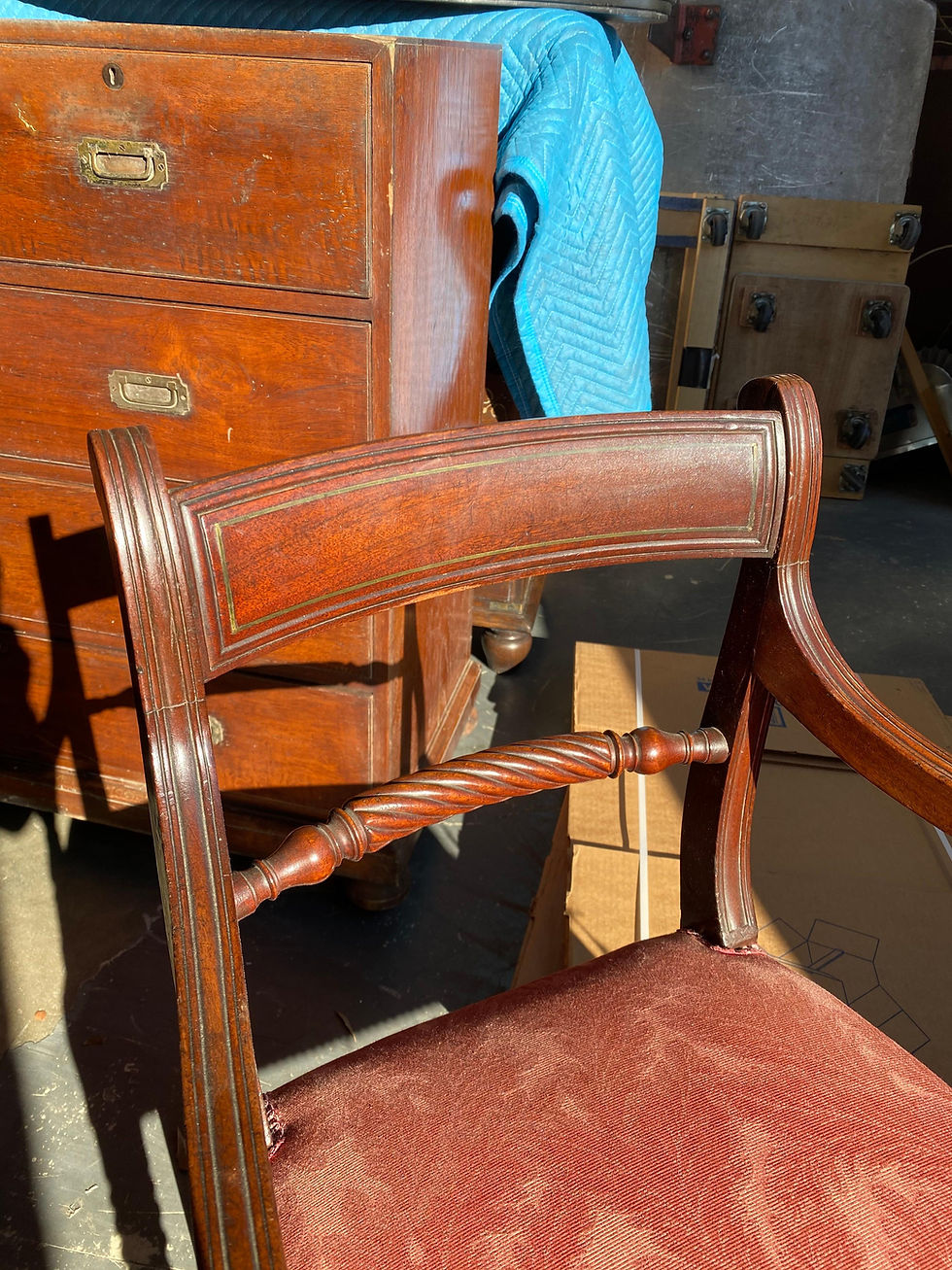 Thumbnail: Set of 12 Period 19th Century English Regency Mahogany Dining Chairs