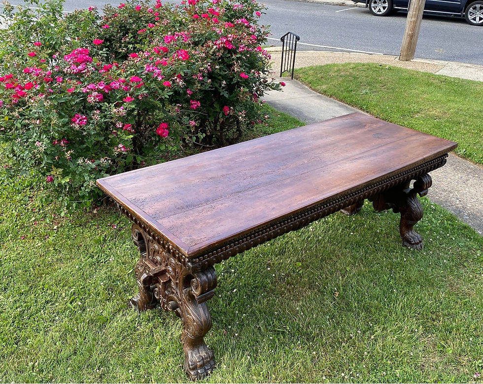 Thumbnail: 17th-Early 18th Century Tuscan Baroque Walnut Trestle Table
