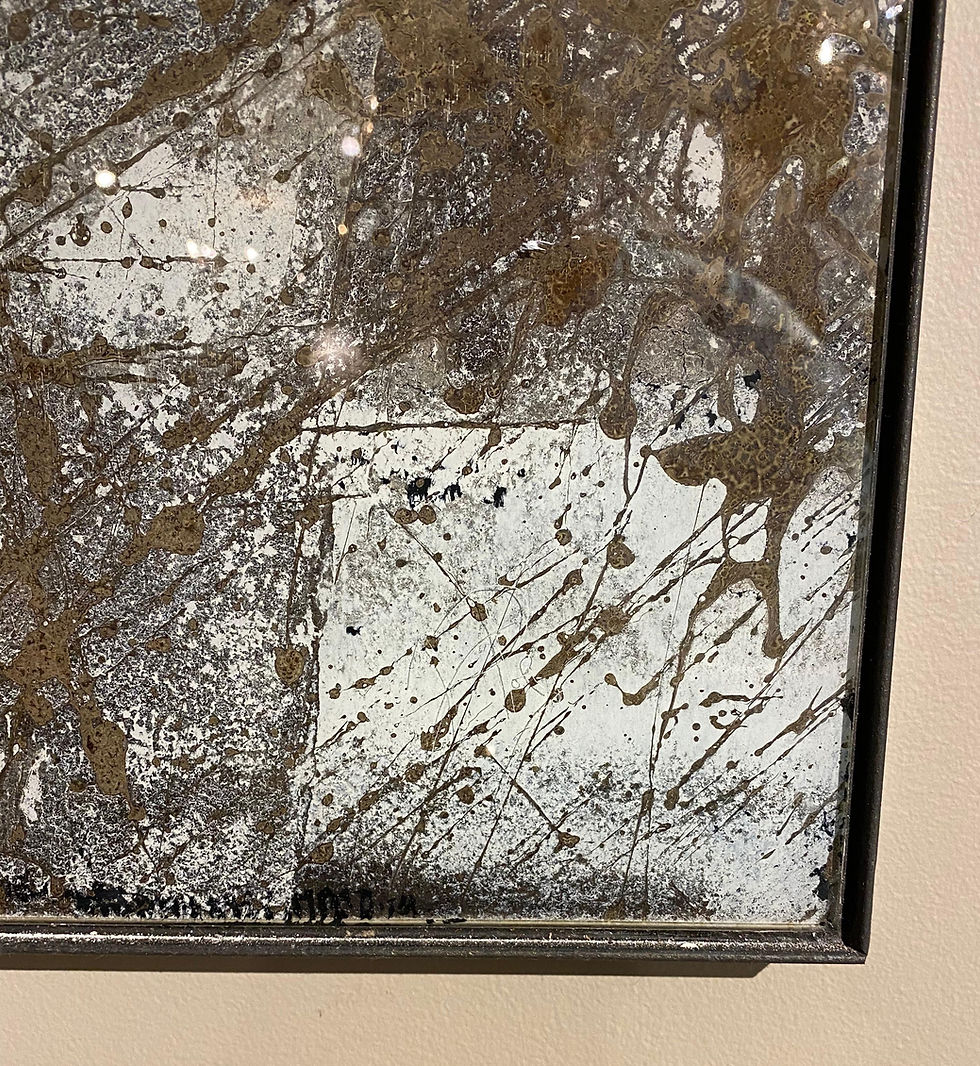 Thumbnail: "Summer Snow", Pair of Artists Made Diptych Églomisé "Paintings"