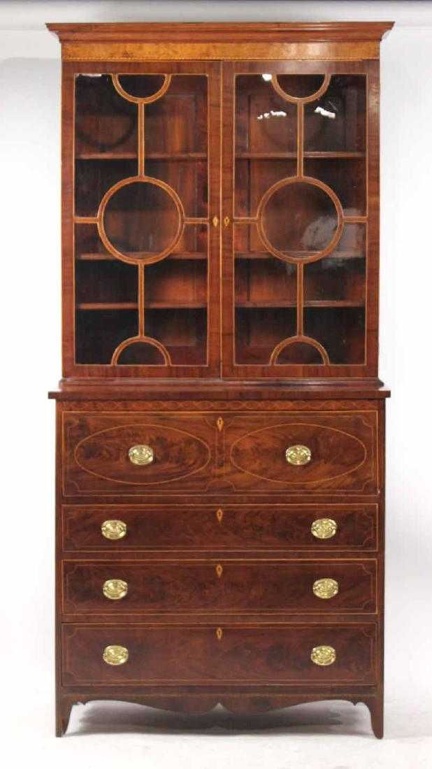 Thumbnail: Mahogany federal secretary bookcase