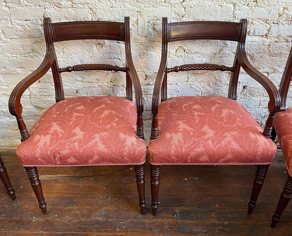Thumbnail: Set of 12 Period 19th Century English Regency Mahogany Dining Chairs