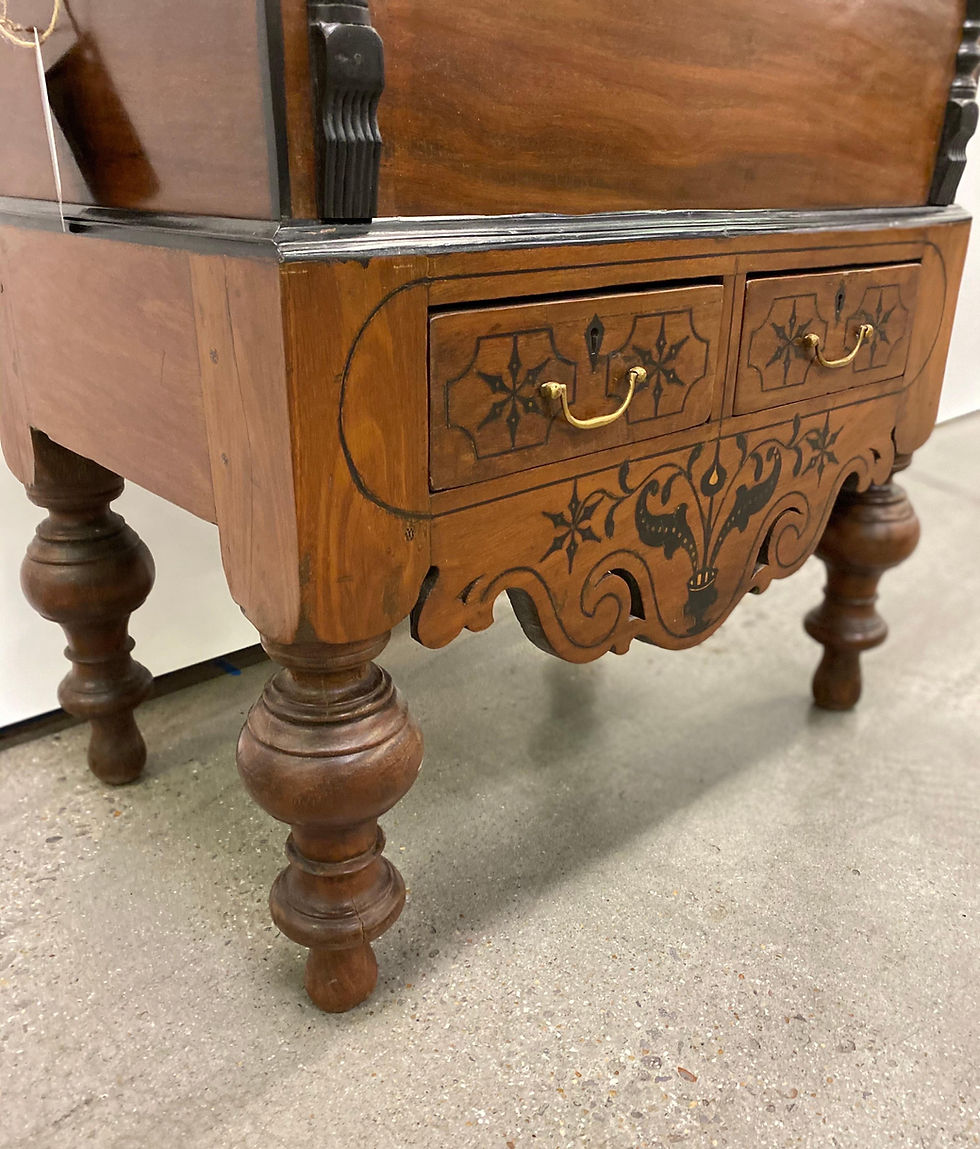 Thumbnail: 19th Century Ebonized Jackwood British Colonial Box on Stand from British Ceylon