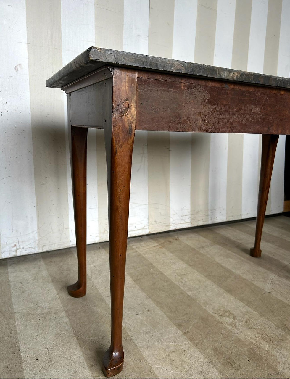 Thumbnail: Early 19th cent. American federal period cherry slab table with black marble top