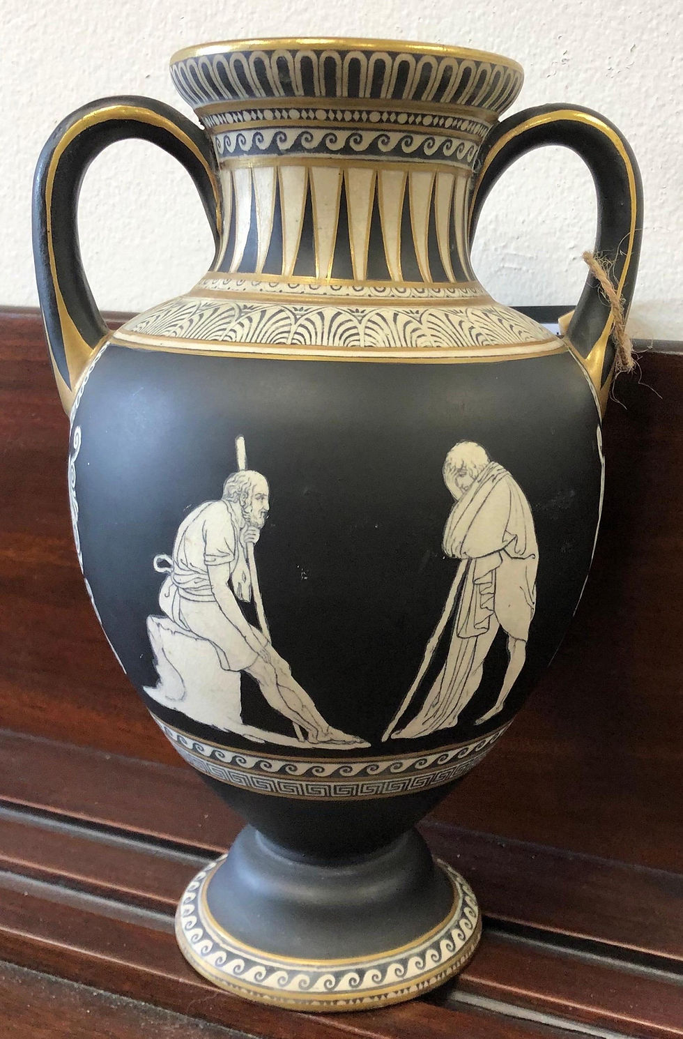 Thumbnail: Neoclassical black and white Prattware Vase