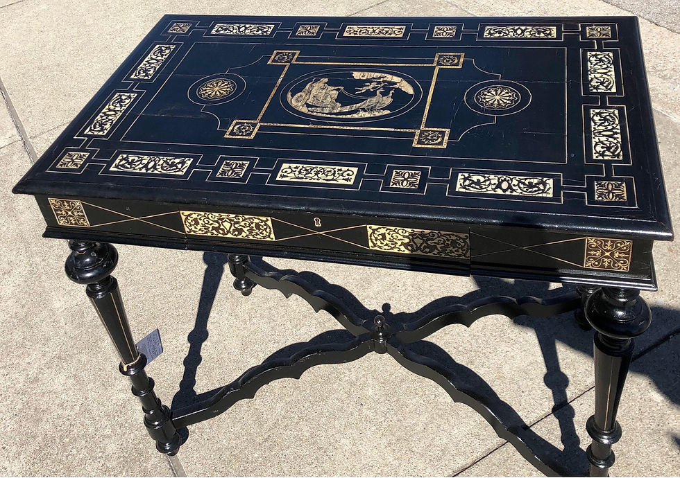 Thumbnail: 19th Century Italian Neoclassical Ebonized and Inlaid Table