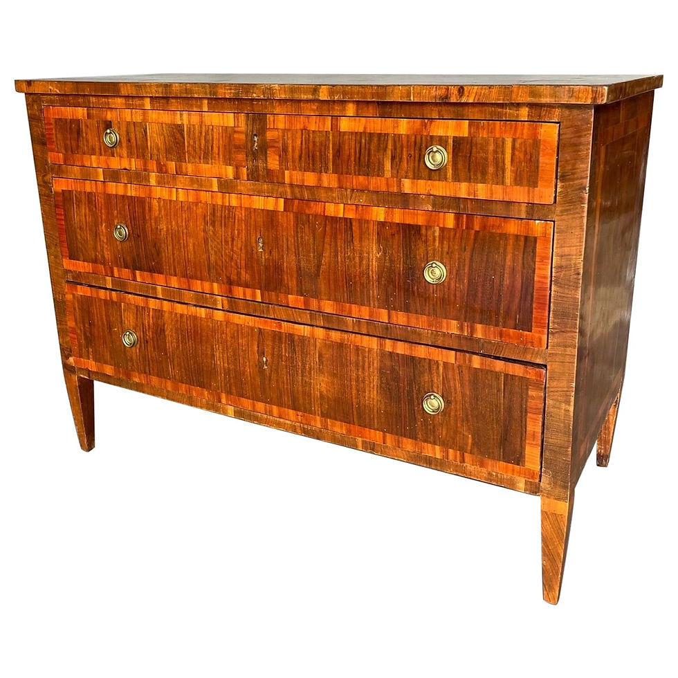 18th Century Italian Neoclassical walnut inlaid commode