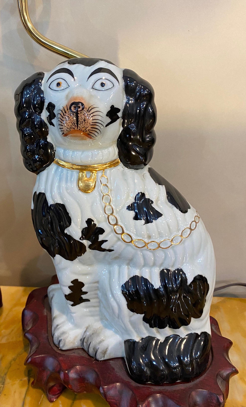 Thumbnail: Pair of 19th Century Staffordshire Dogs mounted as Lamps
