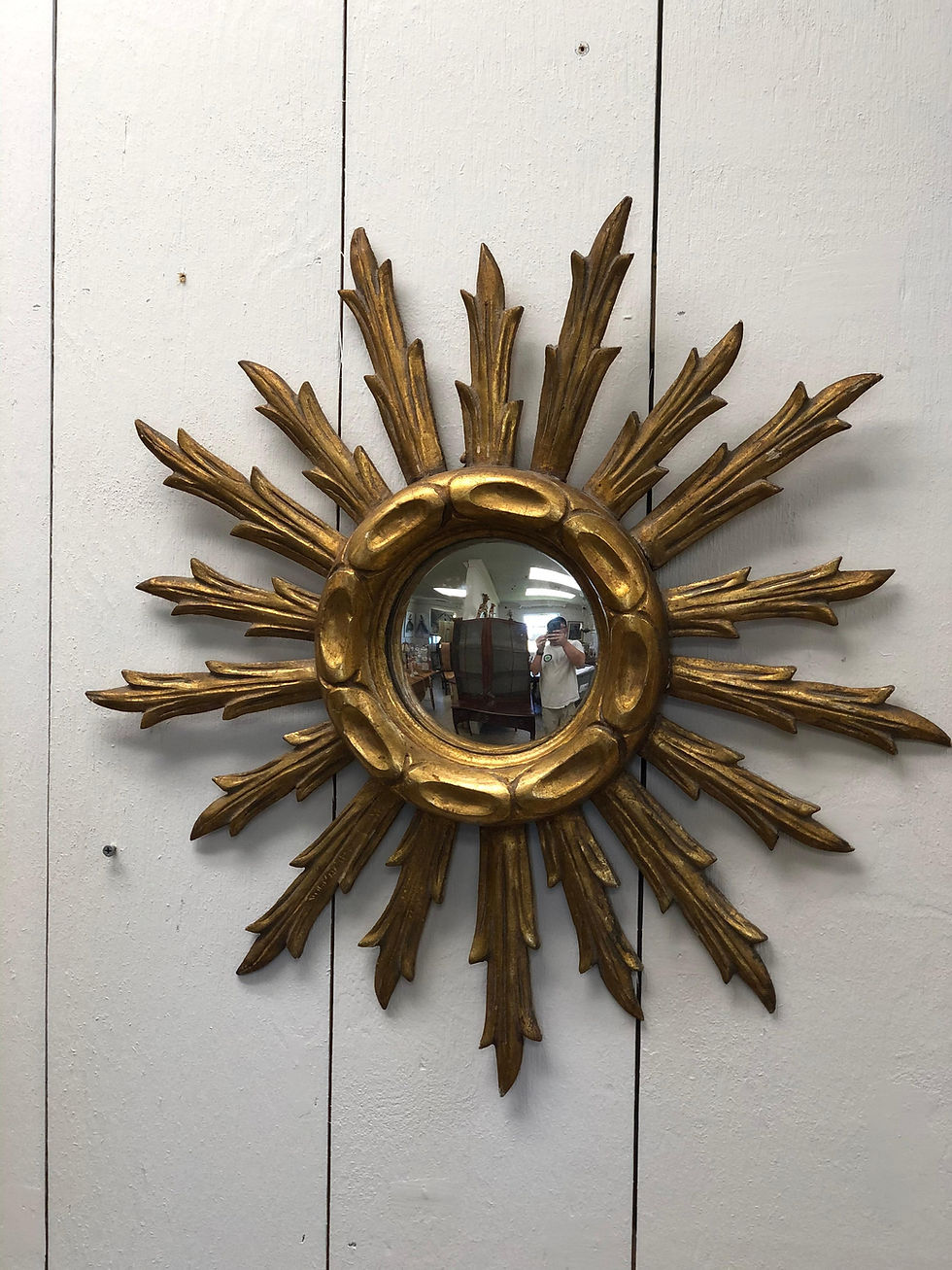 Thumbnail: Mid-20th Century French Giltwood Sunburst Mirror