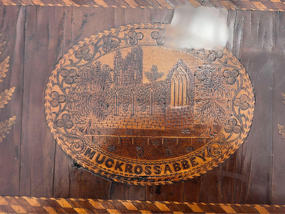 Thumbnail: Rare Killarney Games Table, Depictions of Muckross Abbey & Shamrocks