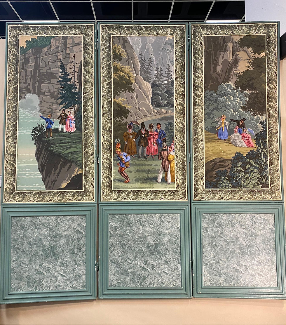 Thumbnail: 19th-Early 20th Century Zuber "Niagra Falls" Three Panel Screen