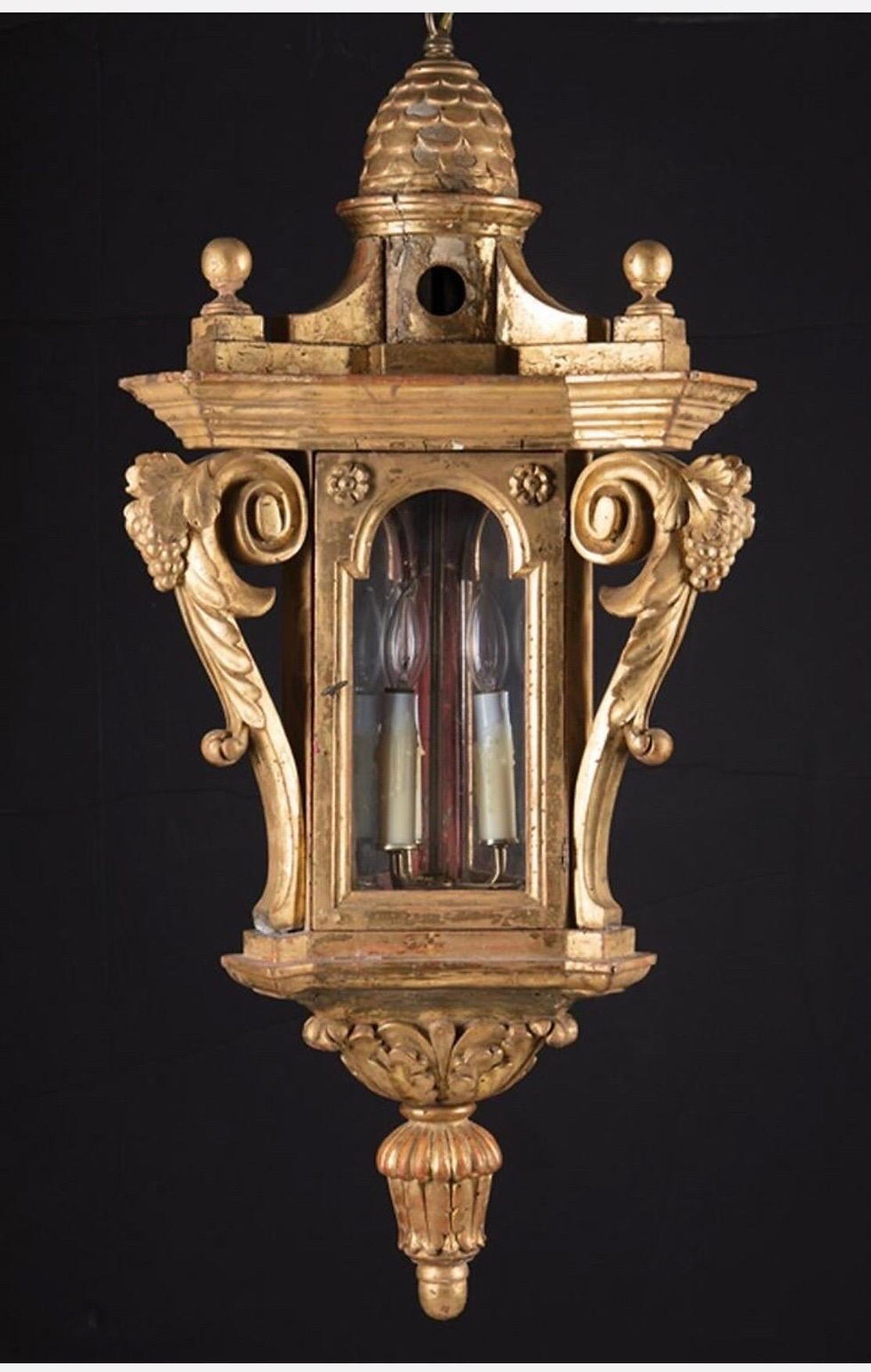 Thumbnail: Pair of 19th Century Italian Carved Giltwood Lanters