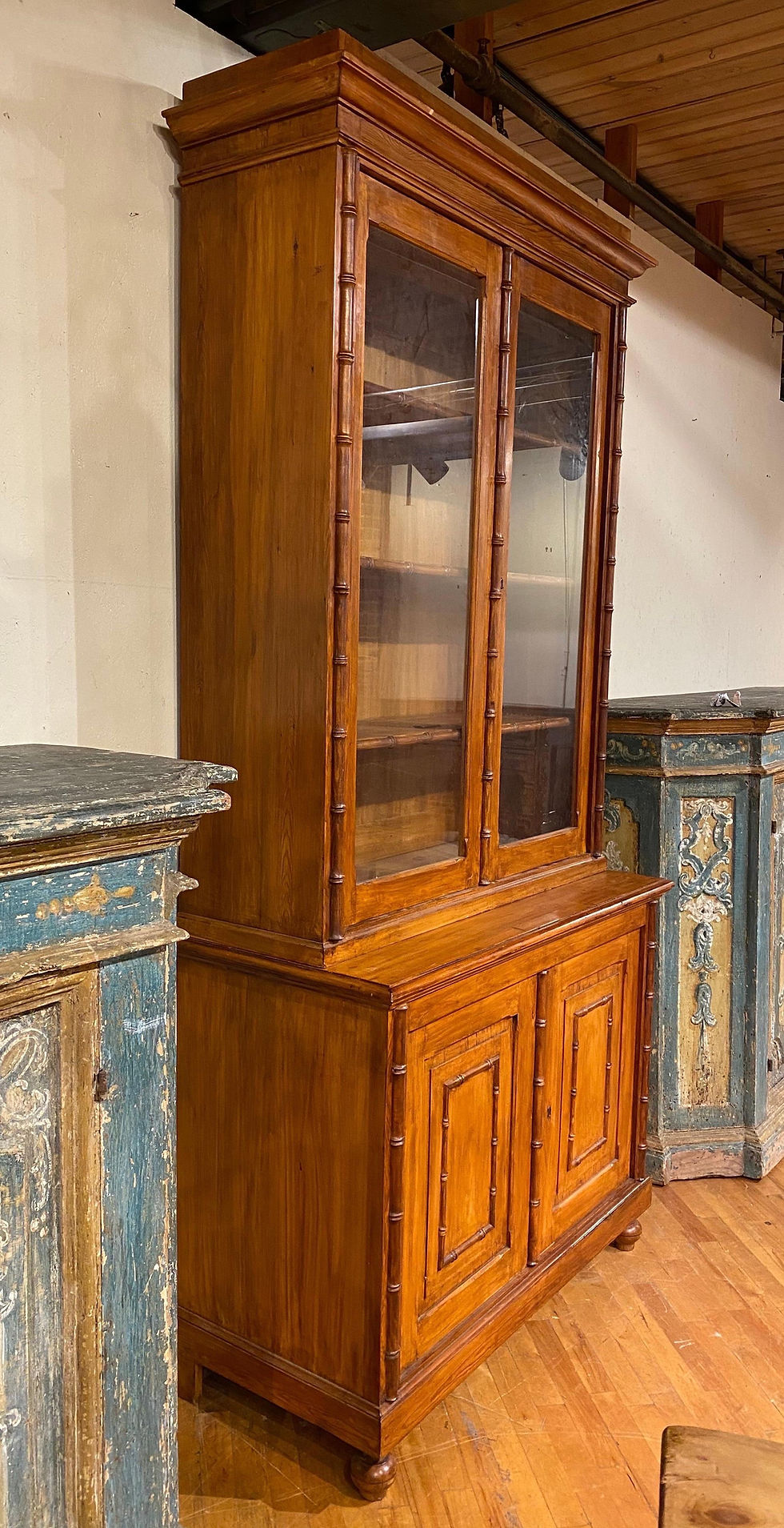 Thumbnail: 19th Century French Faux Bamboo and Pine Cabinet