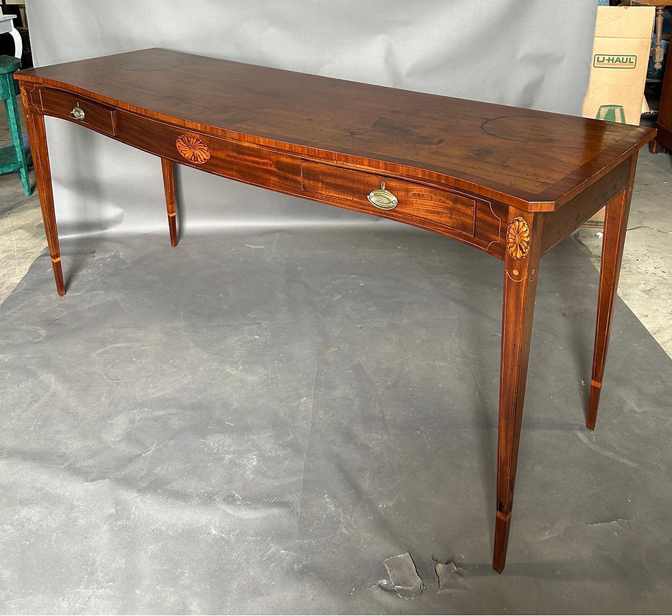 Thumbnail: Fine late 18th century Georgian Serpentine Inlaid Mahogany Sideboard