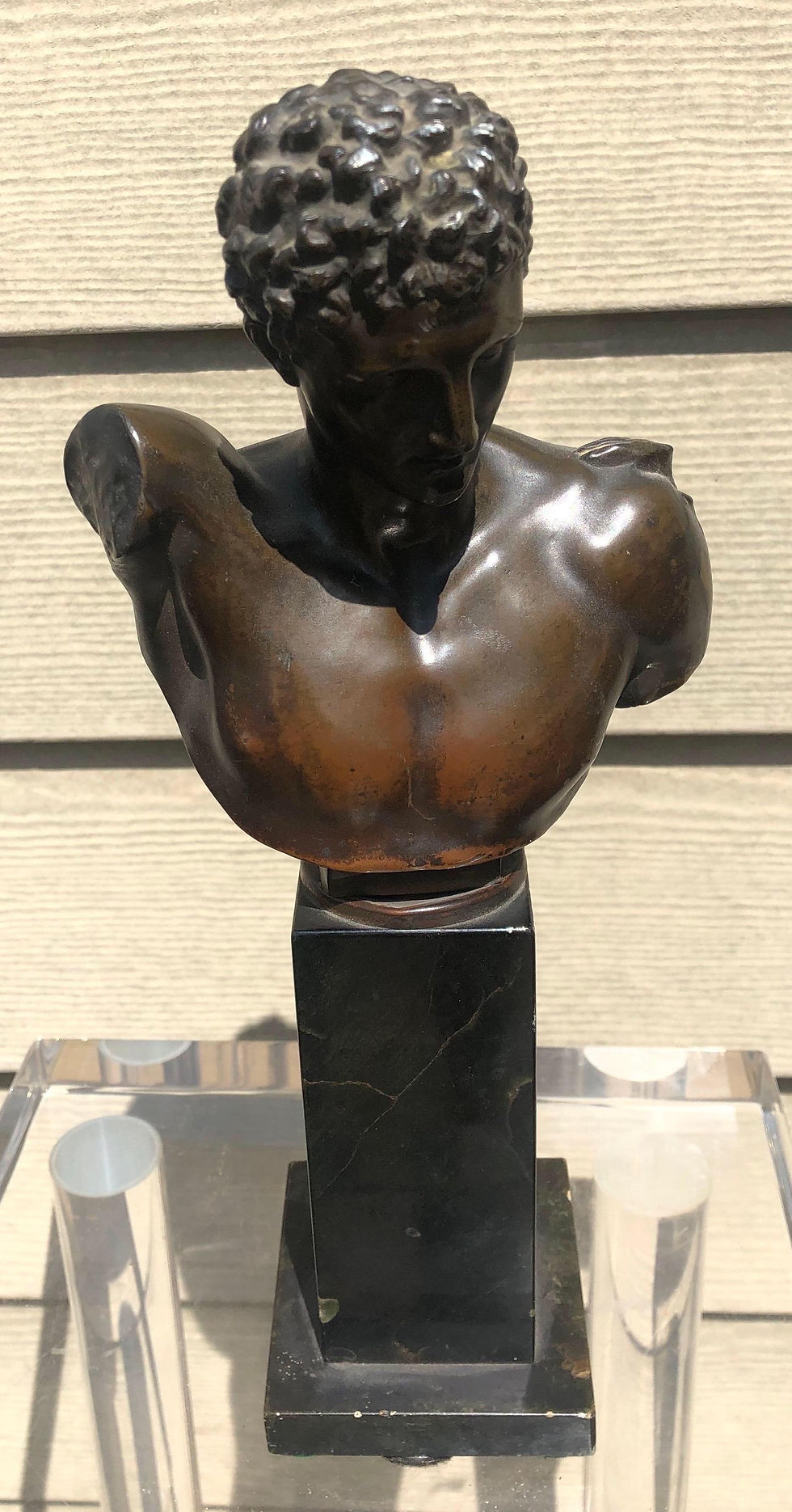 Thumbnail: Pair of 19th Century Italian Grand Tour Bronze Busts on Marble Stands