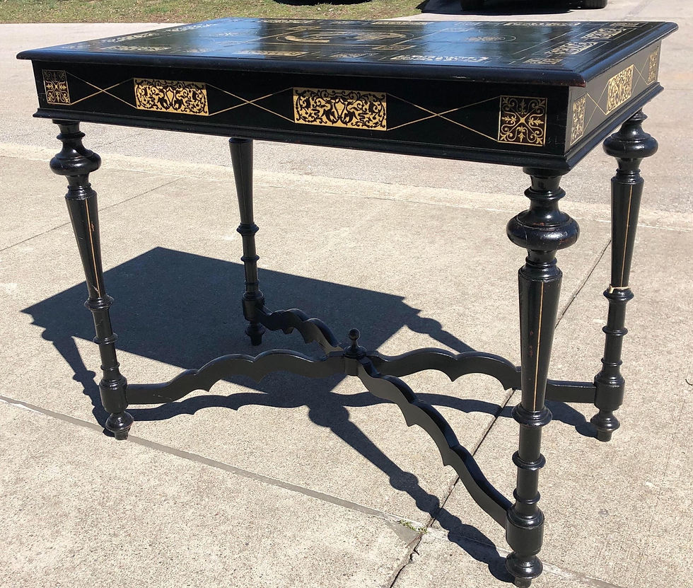 Thumbnail: 19th Century Italian Neoclassical Ebonized and Inlaid Table