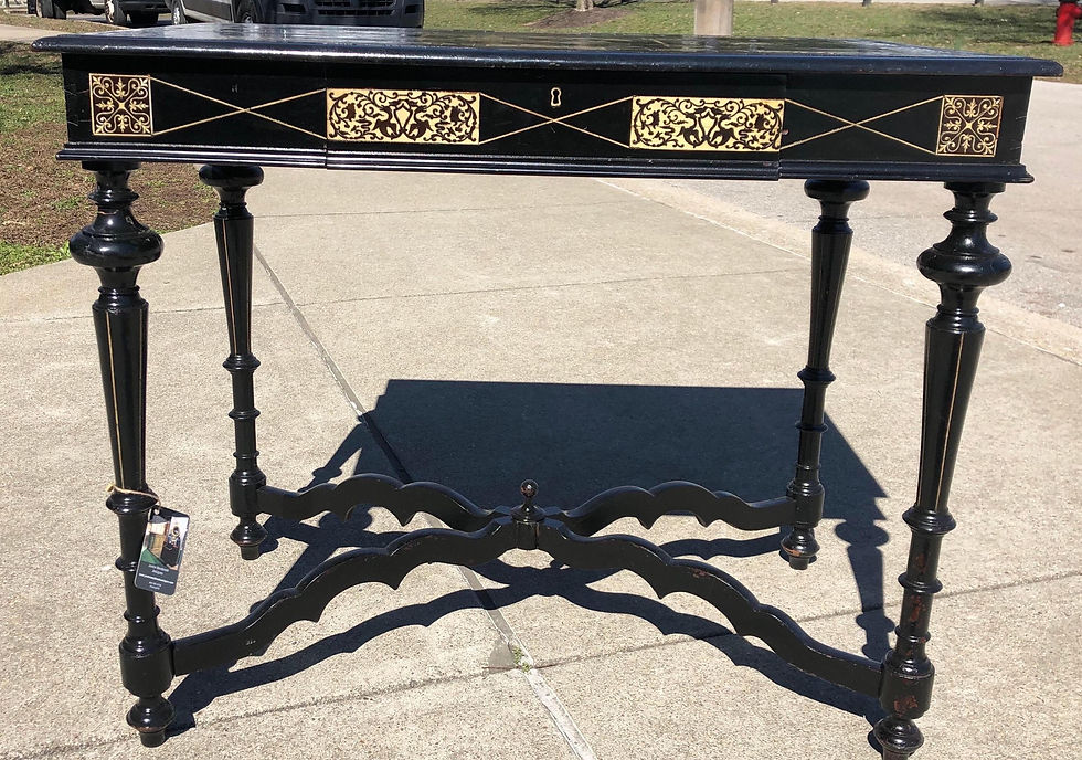 Thumbnail: 19th Century Italian Neoclassical Ebonized and Inlaid Table